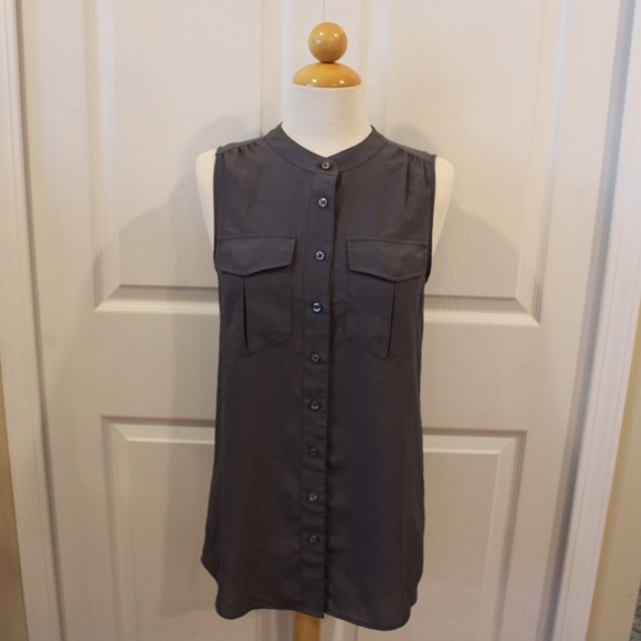 J. Crew Factory Button Down Tank Career Blouse - Picture 7 of 7